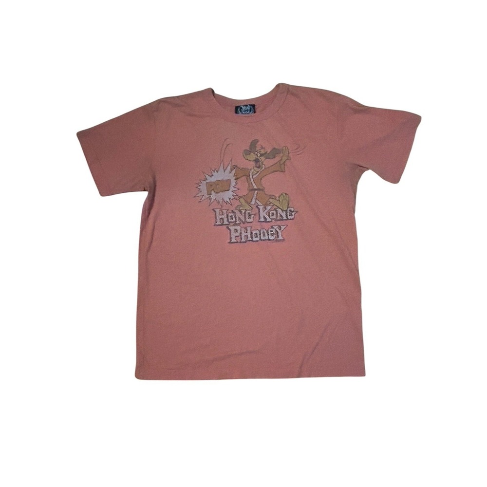Vintage Junk Food Hong Kong Phooey T-Shirt Y2K Salmon Pink Hanna-Barbera Medium